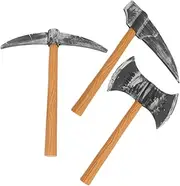 JUMPLAWN 3pcs Dwarf Props Prop Axe Foam Costume Hatchet Axe Foam for Performance Halloween Dwarf Accessories Stage Performance Cosplay Accessories Eva