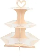 JUMPLAWN Three Tier Cake Stand Elegant Cupcake Display Stand for Parties Weddings and Birthdays Sturdy Design for Cakes Cupcakes and Snacks Decorative Marble Finish