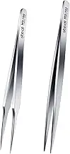 stedi 2PCS Precision Thickened Tweezer Set, Model Hobbyist Tools, Ultra Precision Premium Stainless Steel Tweezers for Gundam, Scale Military Models, 3D Resin Parts, Industrial Tweezers