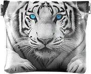 [YXYZRMY] White Big Cat Eye PU Leather Squeeze Coin Purse, Coin Pouch Change Holder for Women Men, Mini Portable Cosmetic Bags for Women, Multi-colored, one size, Multi-style, Multi-colored, one size