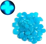 HQSGDMN 100 PCS Glow Pebbles, Glow in The Dark Rocks, Outdoor Decorative Luminous Stone for Sidewalks, Gardens, & Swimming Pools, Garden Yard Fish Tank Decor Mix Color (Color : Blue)