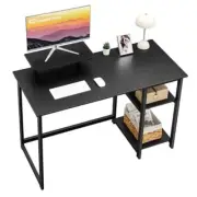 Computer Desk with Monitor Stand,Small Desk with Reversible 39 inch Black