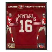 JOE MONTANA SAN FRANCISCO 49ERS HAND SIGNED FRAMED NFL JERSEY BRADY MAHOMES II