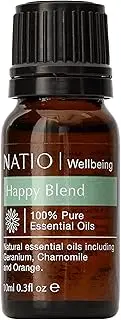 Natio Australia Wellbeing Pure Essential Oil Blend - Happy 10ml - Kids Essential Oil Blend - Lemon, Sweet Orange, Fir Needle and Eucalyptus - Oil for Diffusing, Massage or Bath - Made in Australia