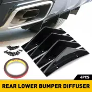 For Honda Civic SI Rear Sedan Bumper Diffuser Shark Fins Spoiler Lip Splitter US