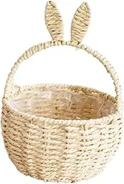 DimyFew Handcrafted Woven Basket Gift Storage Garden DIY Flower Arrangement Picnic Basket, White