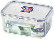 Lock & Lock Classic Rectangle Short Food Container, Clear/Blue Seal, 70056 5.9 x 4.3 x 2.7