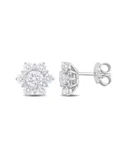 14K 2.16 ct. tw. Diamond Floral Earrings