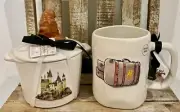 NEW Rae Dunn Harry Potter Sorting Hat Crock Baking Dish& Welcome To Hogwarts Mug
