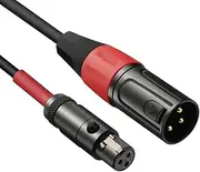 COLICOLY 3 Pin Mini XLR Female (TA3F) to Regular XLR Male Pro Lapel Microphone Cable - 1ft