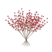 12 Pcs Artificial Red Berry Stems, Red Berry Picks Holly Berry Stems 12.5"