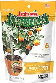 Jobe's, 04226 Fertilizer Spikes, Fruit and Citrus, 6 Count, Slow Release, Apple, Orange, Lemon, Trees