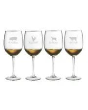 Susquehanna Glass "La Ferme" Set of 4 19oz Wine Glasses