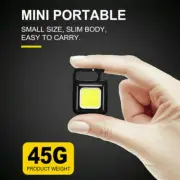 Mini Magnetic COB LED Keychain Light Flashlight USB Rechargeable Torch Lamp Work
