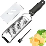 XINBADA Zester Grater - Stainless Steel Panel Zester for Effortless Zesting and Grating (Black-Fish Scale, Large)
