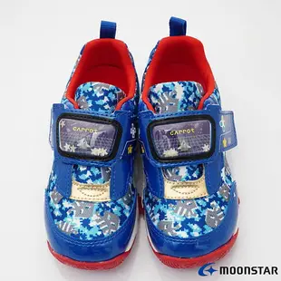 日本月星Moonstar機能童鞋Carrot系列寬楦公園玩耍防潑水速乾鞋款23295藍(中小童)