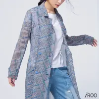 在飛比找momo購物網優惠-【iROO】經典格紋流行時尚長袖外套