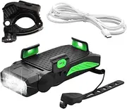 Horn Bike Lights, Ultra Bright Phone Bracket for Night Riding, Shockproof Bicycles Handlebar Headlight Alarm Bells for Adults Enthusiasts Beginners