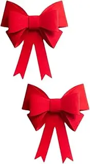 FOMIYES 2pcs Creative Large Red Bow Tie Decor for Weddings and Christmas Elegant Multi Bow Knot for Curtain Tree and Room Decoration Eye-catching and Unique Design