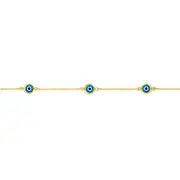 9ct Gold 19cm Evil Eye Cable Bracelet