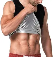 LOFFU Sauna Tank Top Sweat Absorbing Slimming Shapewear Fat Burning for Weight Loss Body Shaper Bodybuilding Gym Running Vest Sports (S/M), Black, Small-Medium, black, Small-Medium