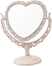 Heart Mirror, 360° Rotating Detachable Double Sided Dressing Table Mirror, Vintage Makup Tool with Stable Base for Bedroom, Hotel, Dorm, Salon, Vanity, Style 1, Desk, Heart