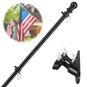 American Flag Poles for Outside House - 5ft Tangle Free Flag Pole for House w...