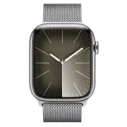 Apple Watch Series9 41mm Silver Stainless Steel Case GPS + Cellular Milanese Loop