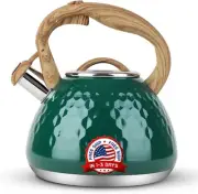 Tetera Silbante De Acero Inoxidable Con Mango Madera Grados Alimenticio 2.7Qt