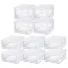 Sterilite 27 Qt (4 Pk) & 16 Qt (6 Pk) Stackable Plastic Storage Drawer Container