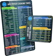 Air Fryer Magnetic Cheat Sheet Set, Air Fryer Accessories Cooking Guide Sheet, Airfryer Accessory Air Fryer Cookbook Magnet Sheet Quick Reference Guide for Cooking and Frying (Black)