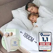 Dreisohn® Inflatable Bed Fall Guard (190 cm, XXL Includes Fabric Cover and Cotton Bag) - Portable Bed Rail and Fall Protection for Kids - Ideal for Travel and Home
