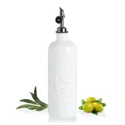 Olive Oil Dispenser Bottle for Kitchen 18 Oz Ceramic EVOO and Vinegar Dispens...