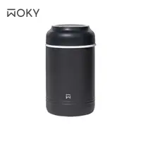 在飛比找PChome24h購物優惠-【WOKY 沃廚】大口真瓷食物長鮮保溫罐600ml-黑色