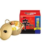 韓國農心辛拉麵辣味 泡麵120G 5包袋+ 韓式泡麵鍋 16CM 【揪鮮級】