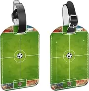 [YTYVAGT] Luggage Tag,Bag Tags for Luggage,Travel Suitcase Tags,2-Pc,Flagfootball Field