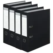 4PK ColourHide A4 375 Papers Lever Arch Folder/Binder Holder/File Organiser BLK