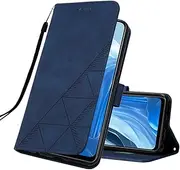 [IMEIKONST] Flip Phone Case for OPPO A78 5G, Premium PU Leather Magnetic Closure Notebook Wallet with Card Slots Kickstand Shockproof Cover for OPPO A58 5G. Dark Blue YBS