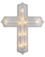 Northlight 14in Lighted Religious Cross Easter Window Silhouette