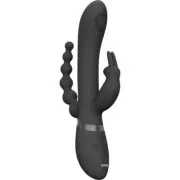 Shots Vive Rini Pulse Wave & Vibrating Double Penetration Rabbit - Black