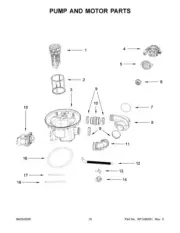 W11243390 Whirlpool Dishwasher MOTOR-PUMP See #4 on the Diagram