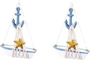 Operitacx 2pcs Wooden Boat Model Kit Mediterranean Sailer Toy Model Kit Decorative Ship Nautical Decor for Kids