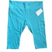 Athleta Plus Ultimate Stash II Capri in Paradiso Blue Size 3X