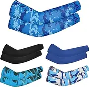 5 Pairs Kids Arm Sleeves with UV Sun Protection Cooling Arm Compression Sleeves Summer Arm Cover Sleeves for Aged 4-7 Kids Arm Sleeves for Outdoor Activities Cooling Arm Sleeves Base