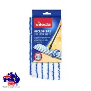 Vileda Microfibre Flip Flat Mop Refill Blue White Pad Mop Head