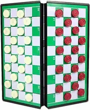 Generic Children's International Checkers Educational Draughts Toy Magnetic Checkerboard Portable Checkers Magnetic Checkers Toy Folding Checkerboard Toy Adults Children Checkers