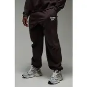 Mens Dark Brown Man Active Training Dept Oversized Brushed Jogger