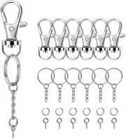160PCS Swivel Snap Hook with Key Chain Rings Set- 40PCS Swivel Lobster Clasp,...