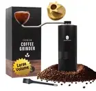 Premium Manual Coffee Grinder with Titanium-Plated Stainless Steel Burr Grind...