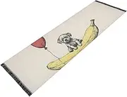 ZRYSMY Cute Dog Banana Balloon Washable Runner Rug 2’ x 6’ Non-Slip Floor Carpet Runner Rug for Hallways Kitchen Laundry Room Bedroom Floor Carpet Runner- Soft Thin Mat for Family Pet